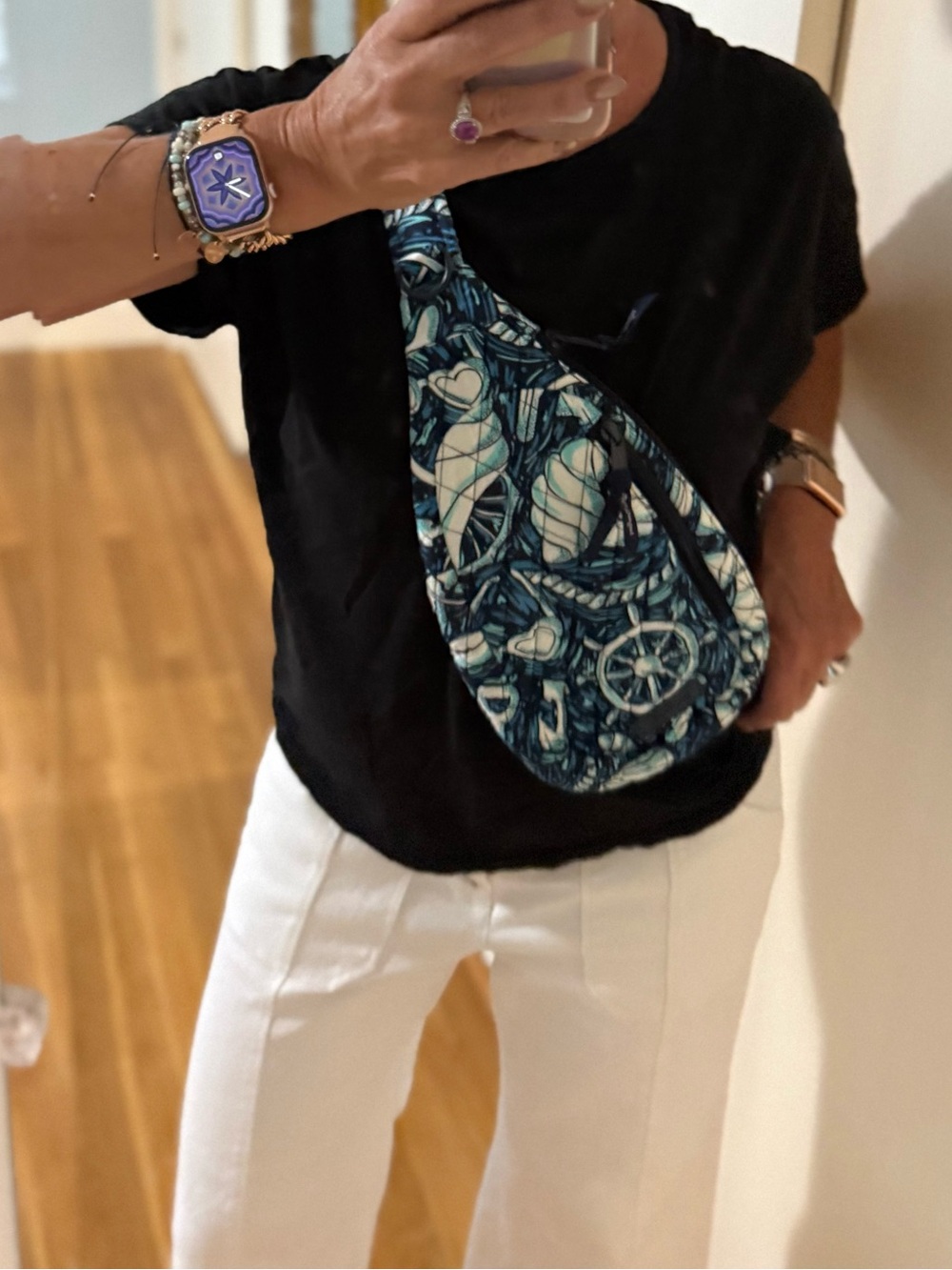 Vera Bradley Essential Sling Backpack Shore Enough Nautical NWT